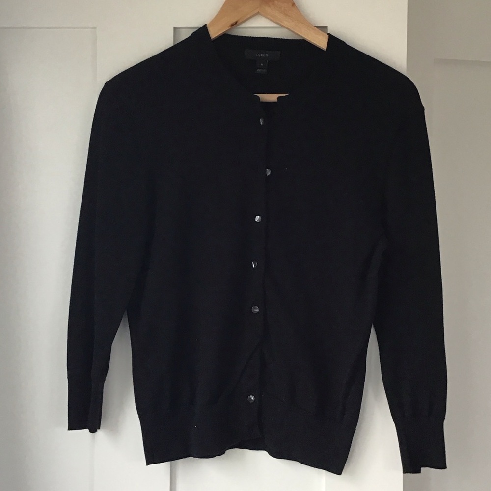 J. Crew Womens Black Button-Front Cardigan